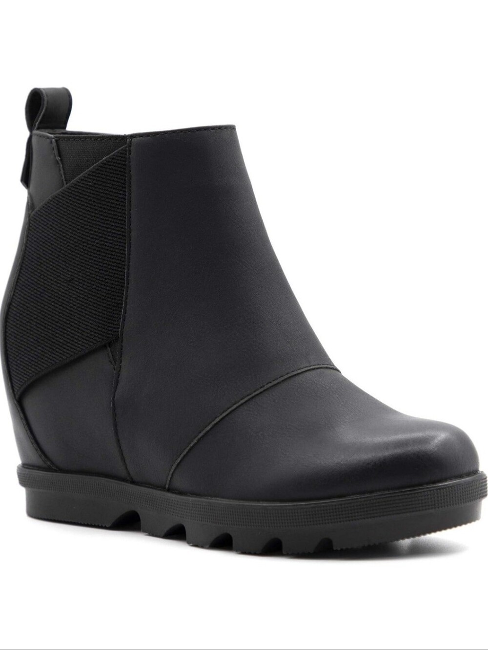 Low Hidden Wedge Black Short Ankle Bootie Size 10